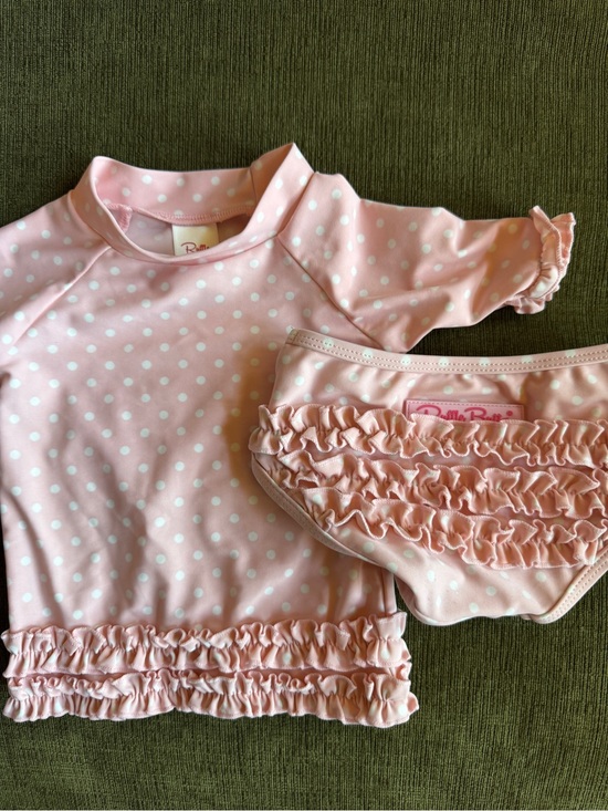 Ruffle Butts Other - Ruffle Butts 6-12M Two-Piece Pink Polka Dot Swim Set